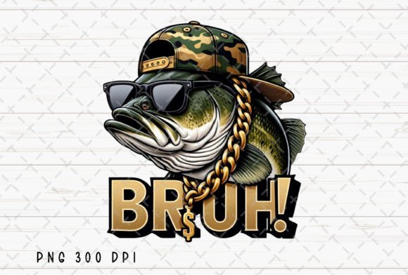 Download Bass Fish Funny Fishing Bruh Kids PNG - Fun Collection