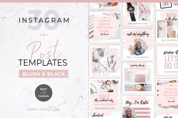 Download Instagram Posts for Canva | Blush - Instagram posts Collection