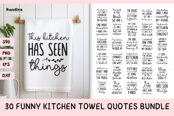 Download 30 Funny Dish/Kitchen Towel SVG Bundle - Fun Collection