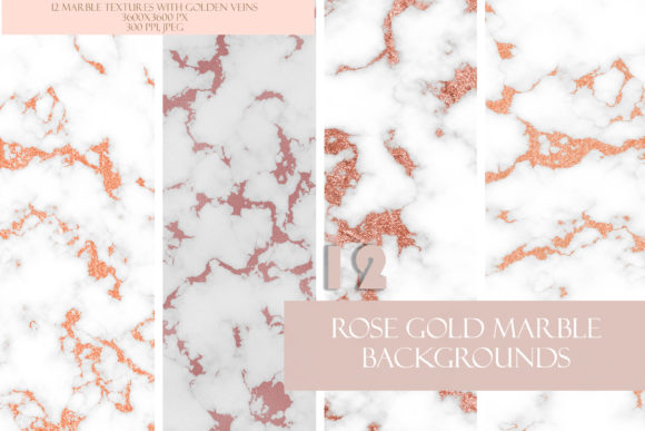 Download Feminine Rose Gold Glitter Marble Set - Premium Resources